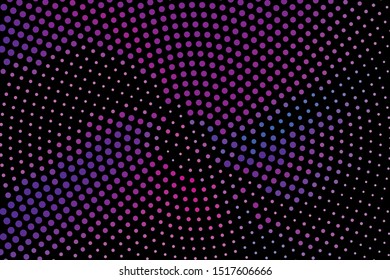Blue-purple dotted panel. Halftone background. Digital gradient. Abstract backdrop with circles, point, dots. Dotted pattern. Futuristic panel Vector illustration