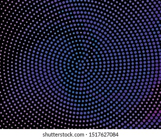 Blue-purple dotted panel. Halftone background. Digital gradient. Abstract backdrop with circles, point, dots. Dotted pattern. Futuristic panel Vector illustration