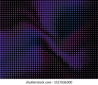 Blue-purple dotted panel. Halftone background. Digital gradient. Abstract backdrop with circles, point, dots. Dotted pattern. Futuristic panel Vector illustration