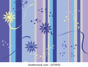 blue-purple striped,flowery designer background