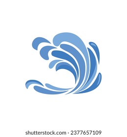 Ilustración de vectores de ondas de agua azul