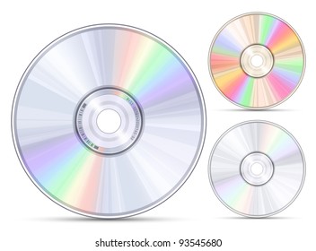 Blue-ray, DVD or CD disc. Vector illustration