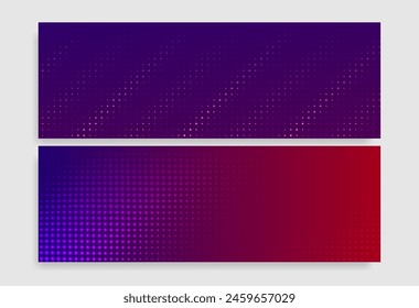Blue-Red Geometric Wallpapers Halftone Banners