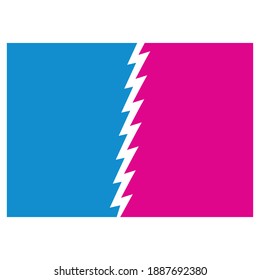 blue-red zig zag background concept. jagged background