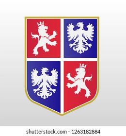 
blue-red-white heraldic vector logo .eps
