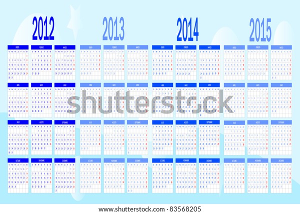 Blues Calendar Year Spanish Stock Vector Royalty Free 5605