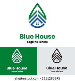 Blues house creative illustration logo design	