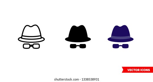 Blues icon of 3 types: color, black and white, outline. Isolated vector sign symbol.