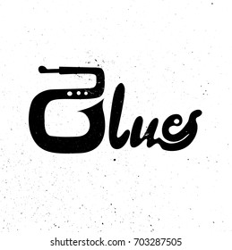 Blues. Logo vector symbol elements, labels. Music theme.
