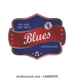 blues music genre plate metallic label