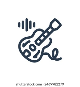 Blues Music Soulful Blues Performance Vector Icon Illustration