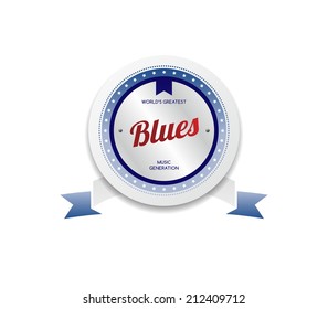 blues music stamp and label theme