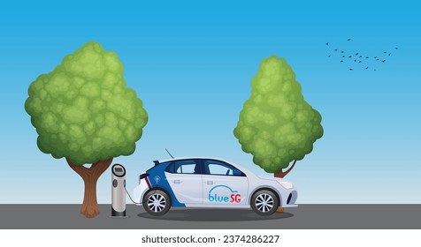 Bluesg Singapore car sharing vector