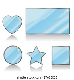 Blue-shaped web icons