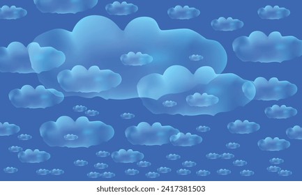 blue-sky vector with some clouds for background design.