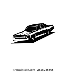 Bluesmobile car silhouette logo concept vector emblem isolated monochrome design illustration