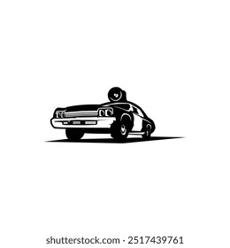 Bluesmobile logo. isolated on a white background seen from behind. best for badges, emblems, concepts and the car industry. available in eps 10.