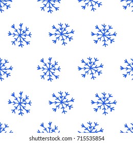 Bluet seamless  pattern with snowflakes. Mandala pattern. Textile design. Christmas
