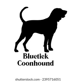 Silueta de perro perro de Coonhound de Bluetick raza de perro monólogo de perro cara vectorial