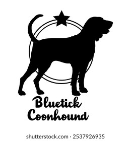 Bluetick Coonhound cão silhueta, cão, raças de cães, logotipo, vetor, silhueta, design de logotipo, animal, ilustração, ícone, sinal, design, preto, símbolo, pet