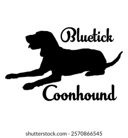 Bluetick Coonhound. dog silhouette, dog breeds, logo, vector, silhouette,  animal, illustration, icon, sign, design, black, symbol, pet, love
