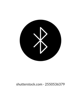 Tecnología de transferencia de datos inalámbrica Bluetooth Blue Tooth Simple Minimalista Icon Logo Vector EPS PNG Transparente Sin fondo Clip Arte 