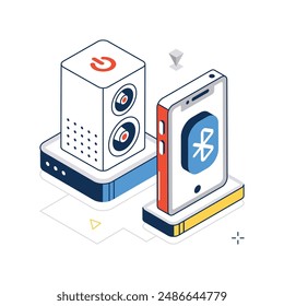 Bluetooth Connection concept vector isometric style stock illustration. EPS file