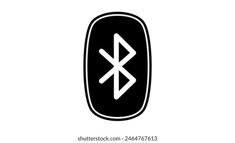 Emblema Bluetooth, silueta aislada negra