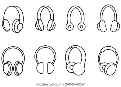 Bluetooth Headphone Art Classic Line Art Illustration Concepts Guide