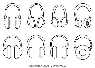 Bluetooth Headphone Art Modern Line Art Illustration Designs Inspiration