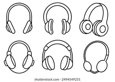 Bluetooth Headphone Art Original Line Art Illustration Styles Collection