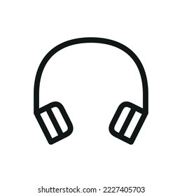 Auriculares Bluetooth icono aislado, icono vectorial de contorno de auriculares pc inalámbrico con trazo editable