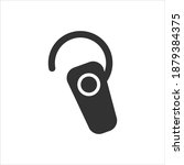 Bluetooth headset vector icon on white background