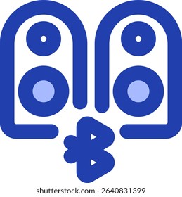 bluetooth icon blue style design