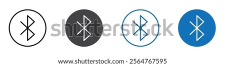 Bluetooth icon flat editable icon mark set.