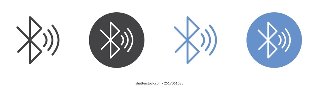 Bluetooth Icon flat line symbol set.