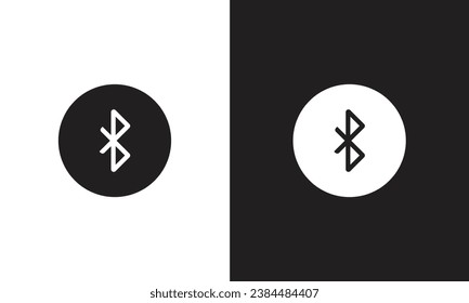 Bluetooth Icon on black and white background. Vector illustration, EPS 10.