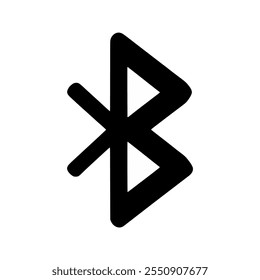 Bluetooth icon, symbol, connection, blue, design, isolated, illustration, concept, alphabet, line, black, mobile, data, graphic, network, communication, internet, flat, magic, letters, media, device