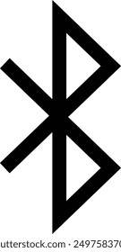 Bluetooth Icon Symbol Vector Black And White.