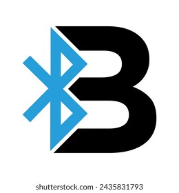 Bluetooth logo Logo combine with letter B vector template