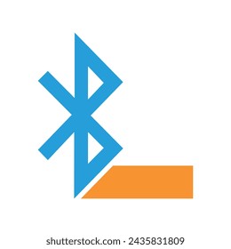 Bluetooth logo Logo combine with letter L vector template