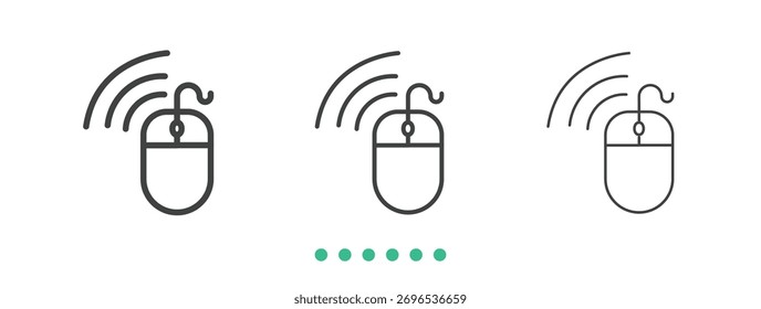 Ícone do mouse Bluetooth. Vetor de ícone de linha fina