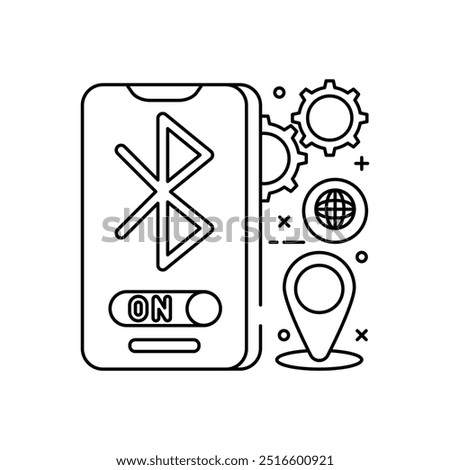 Bluetooth Outline Icon, Vector illustration