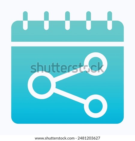 Bluetooth Share Calendar Event Vector Icon, Isolated Gradient Vector Icon.