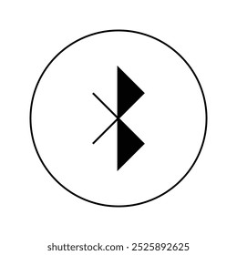 Bluetooth solid icon with circle.