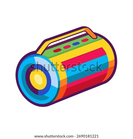bluetooth speaker colorful vector on white background