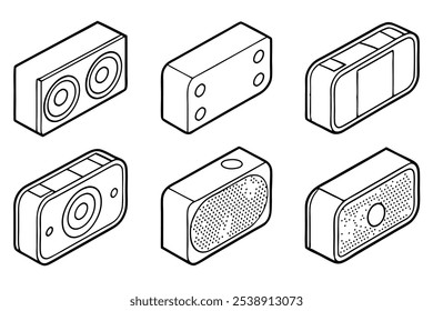 Bluetooth speaker line art detailed vector design 