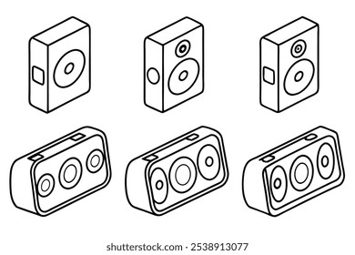 Bluetooth speaker line art detailed vector design 