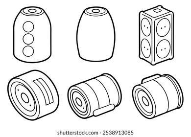 Bluetooth speaker line art detailed vector design 