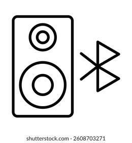 Bluetooth Speaker Vector Line Icon Design